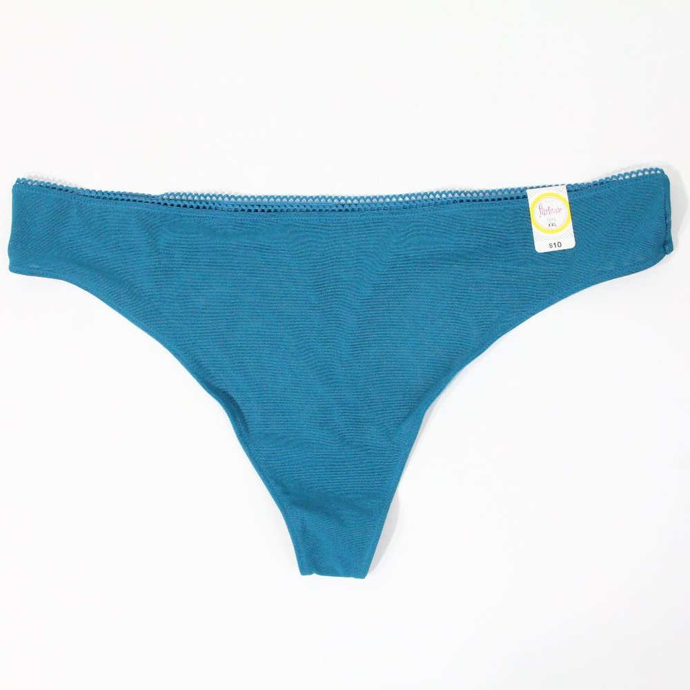 Flirtitude Thong NEW XXL Women Mesh Panty stretch Underwear